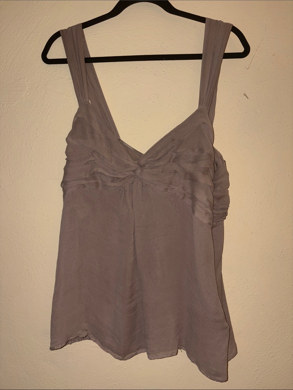 Burberry Dusty Mauve Chiffon Twist-Front Tank